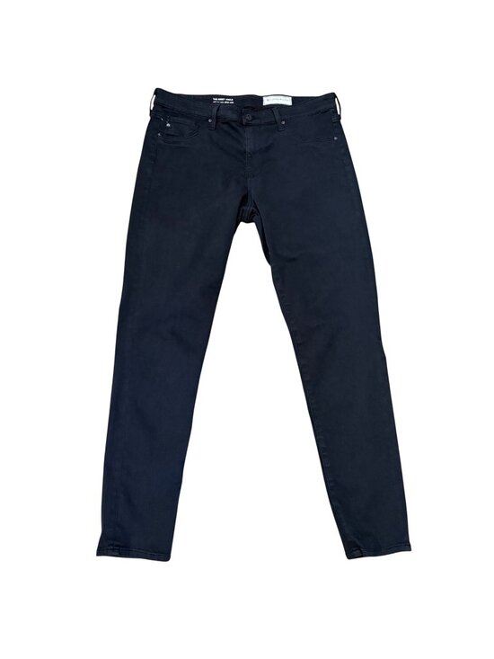 Ag Adriano Goldschmied Pants - The Abbey Ankle Mid-Rise Super Skinny Black Jeans Anthropologie Size 31R Stretch